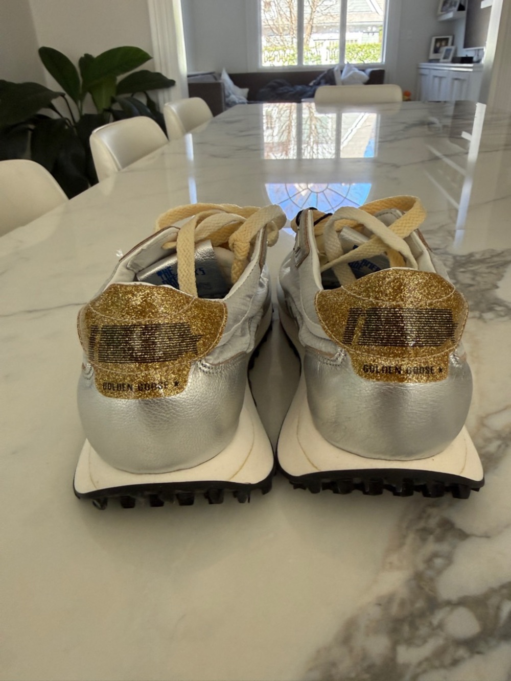Golden Goose Silver and Gold Running Sneakers - Picture 3 of 4
